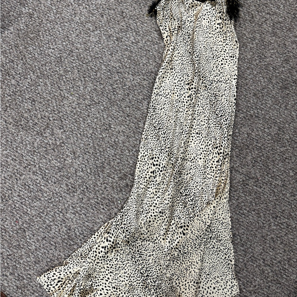 Victoria's Secret Black and Cream Animal Print Fabric size med